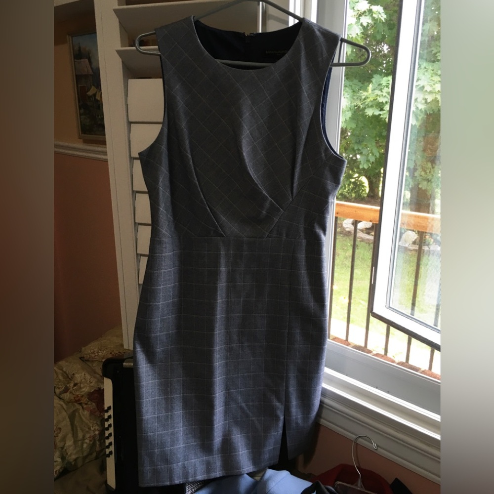 Vintage 1980s, Banana Republic Petites, Classic Dress, pale blue/grey US6P - Picture 4 of 4